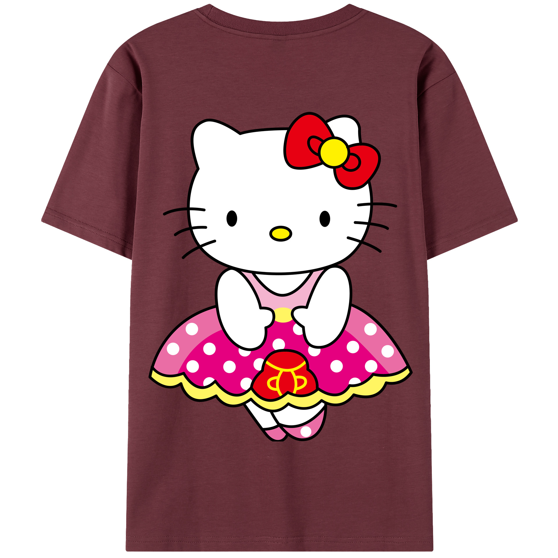 （画像用） Hello Kitty ハローキティ 綿100％半袖Tシャツ（背面プリント）